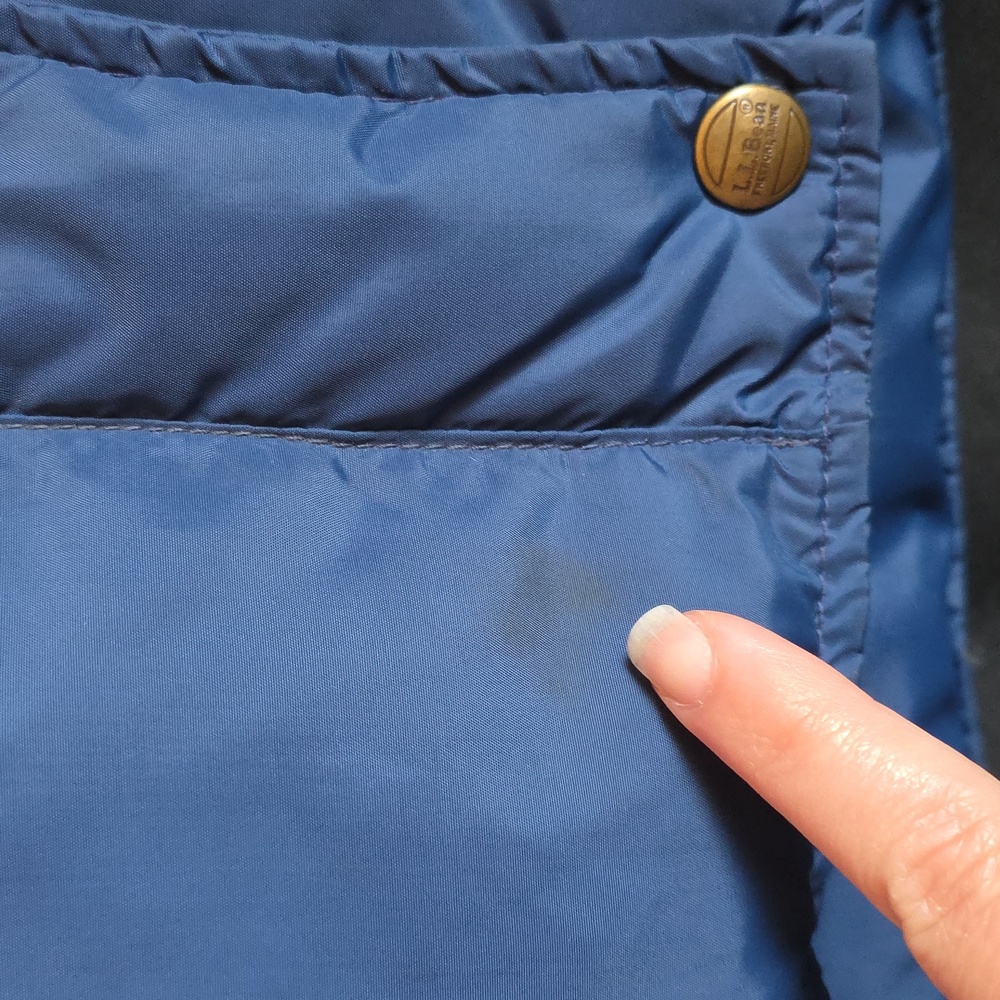 VTG L.L.Bean Puffer Vest Goose Down Blue Snap Ladies Small - Picture 5 of 9